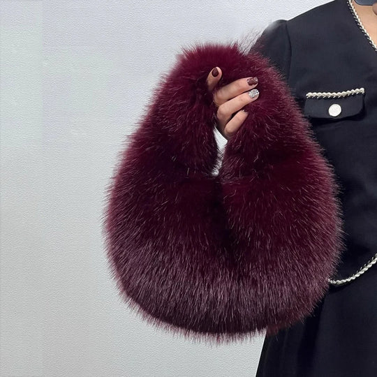 Lulu Luxury Soft Plush Half Moon Bag
