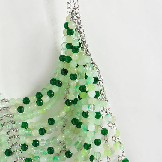 Paris Green Pink Stone Beading