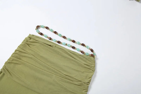 Solid Color Sleeveless Halter Neck Long