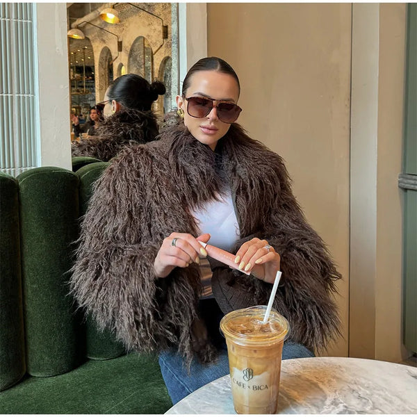 Short Coat Women Long Sleeve Turn Down