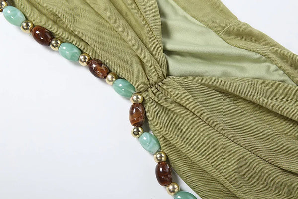 Solid Color Sleeveless Halter Neck Long